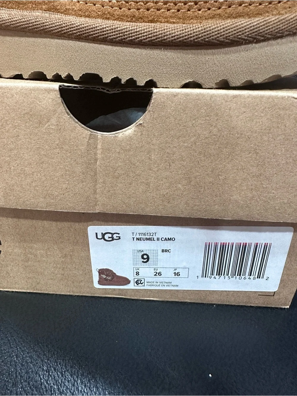 New UGG Kids Boot - T NEUMEL ll Camo - Size 9